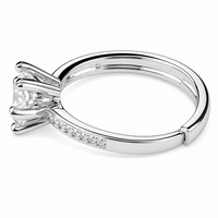 Round Cut Solitaire Ring For Women With Sparkling Shoulder Band Wedding 1607