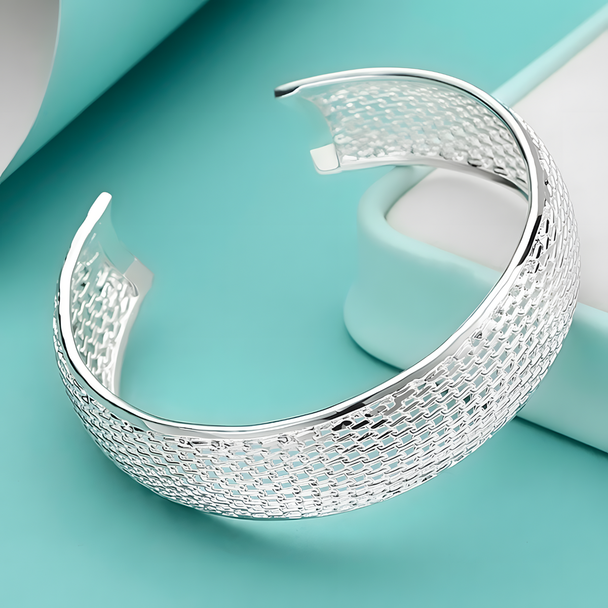 Unified Jewellery Premium Wide Mesh Cuff Bracelet Women Adjustable Bangle 1826