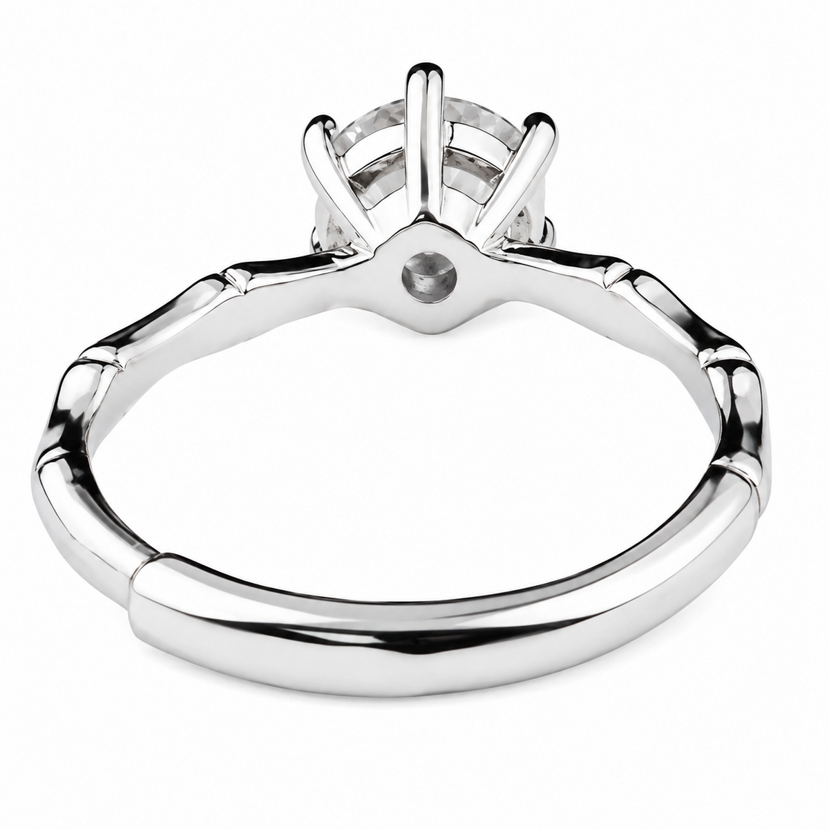 Women's Elegant Adjustable Solitaire Ring, Round Brilliant Zircon Nature 1629