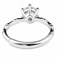 Women's Elegant Adjustable Solitaire Ring, Round Brilliant Zircon Nature 1629