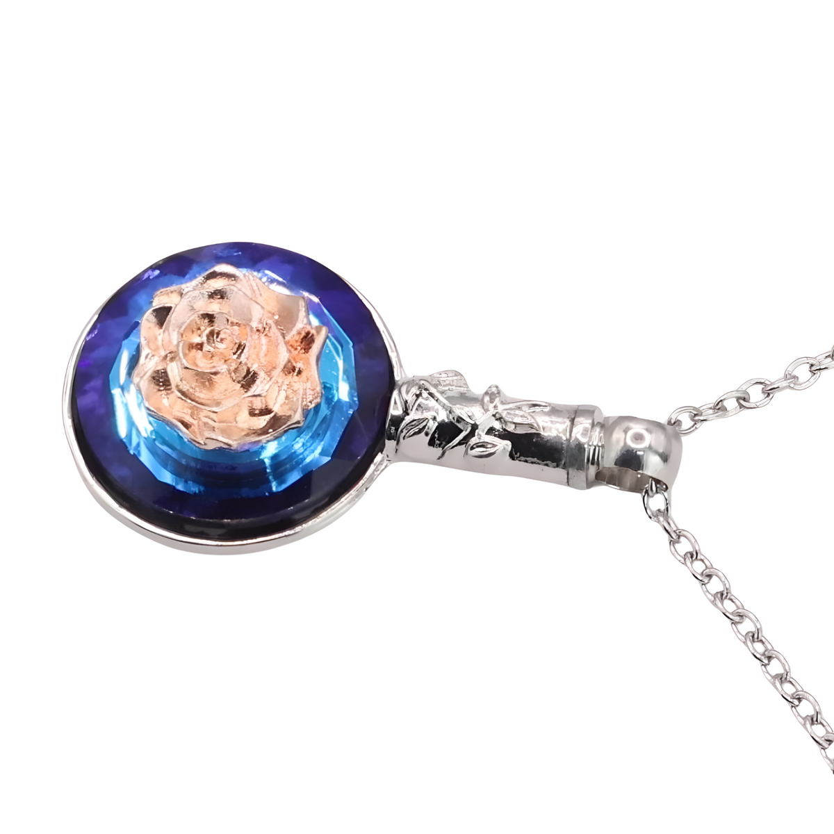 Mystical Tree of Life Necklace, Silver Celtic Knot Pendant Crystal B106