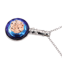 Mystical Tree of Life Necklace, Silver Celtic Knot Pendant Crystal B106