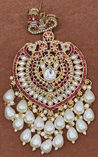 Elegant Bollywood Inspired Gold Kundan Earrings - Traditional Indian Jewelry 220