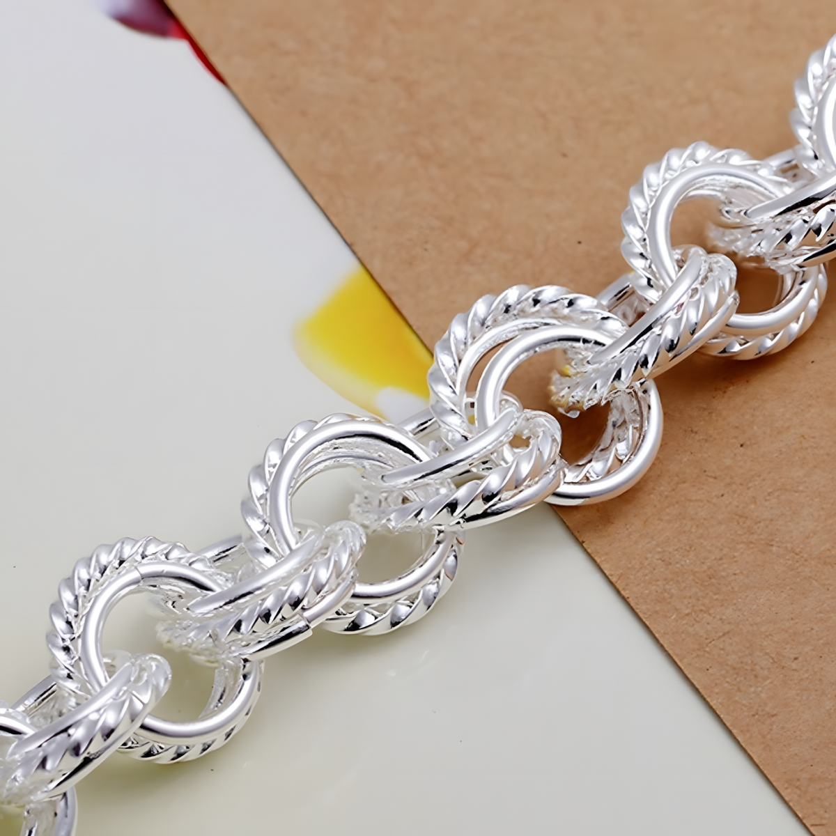 Toggle T-Bar Clasp, 8 Inch Length, 27g, Classic Round Link Charm Bracelet 1426