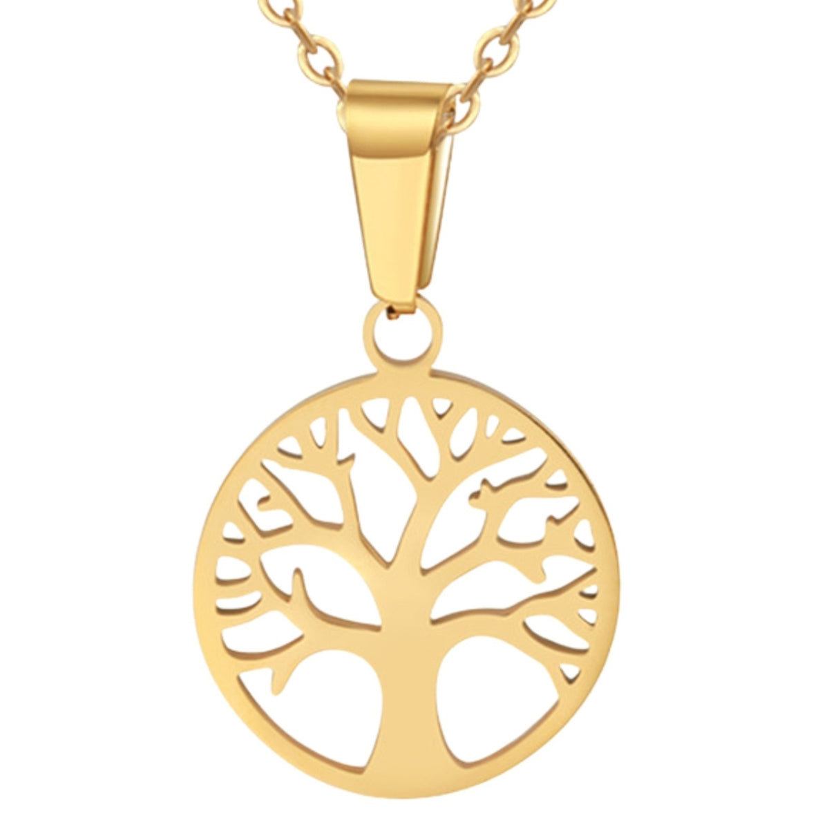 Unified Jewellery Stainless Steel Gold Tree Of Life Pendant Necklace Women 1070