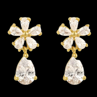Vintage Halo Pearl Drop Earrings – Statement Bridal Dangle Earrings Pavé 1394