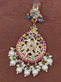 Elegant Bollywood Inspired Gold Kundan Earrings - Traditional Indian Jewelry 243