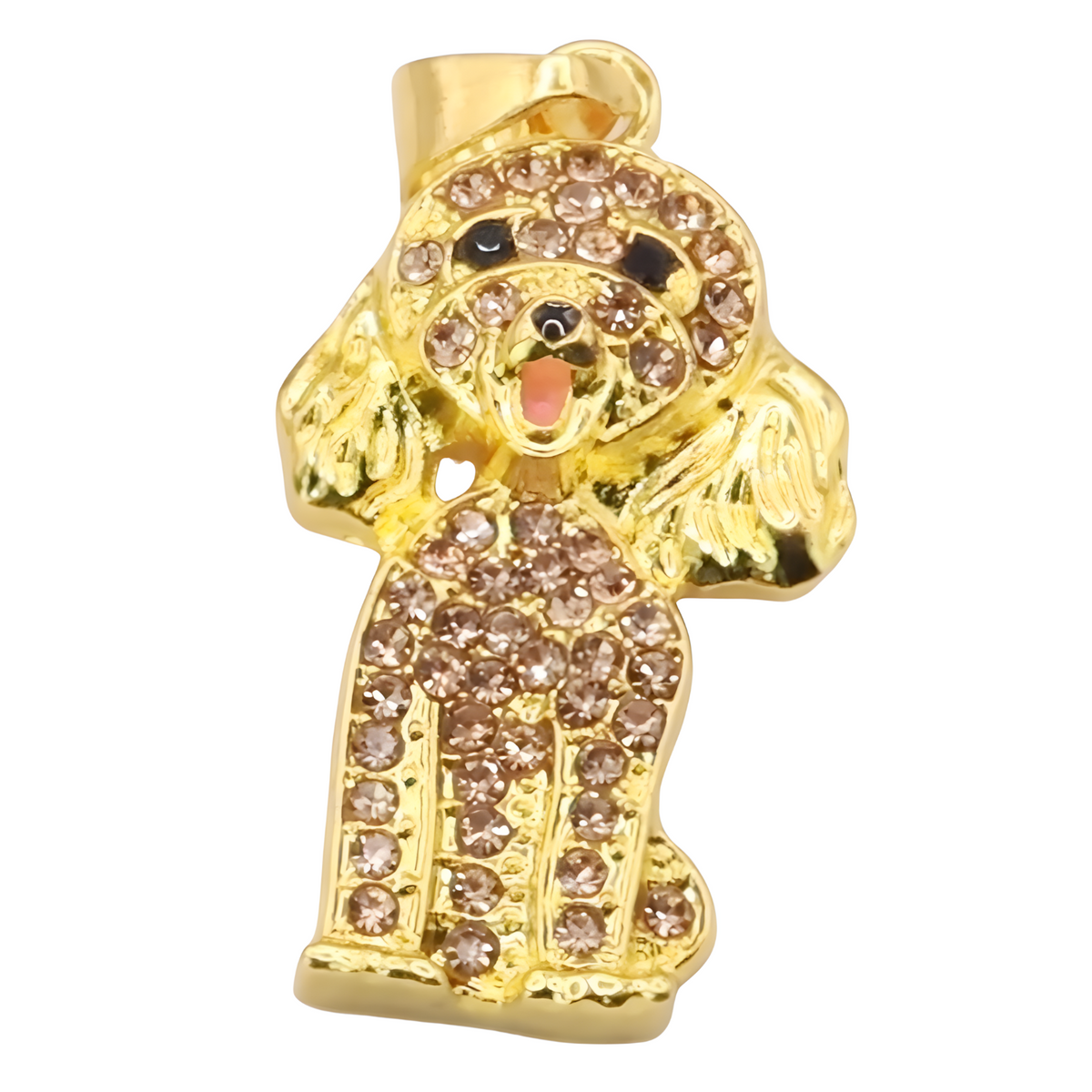 Poodle Pendant Necklace -Sparkling Dog Charm Pendant with Pavé Crystal Body B254