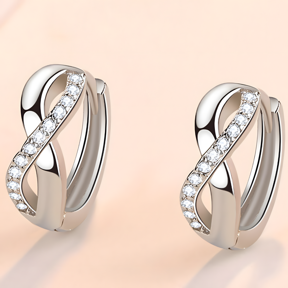 925 Sterling Silver Twist Zircon Earrings for Women – Elegant Geometric Clip 804