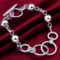 Toggle Bracelet For Women - Circle Link Chain Bracelet With Polished Ball 1782
