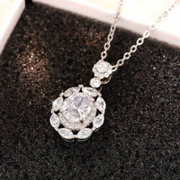 Unified Jewellery® Women's Oval White Sapphire Pendant Necklace, 925 Sterl 12 UK