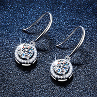 Unified Jewellery Sterling Silver Cubic Zirconia Halo Dangle Earrings 348