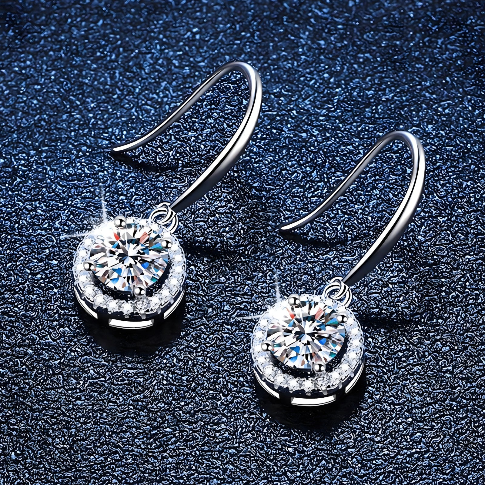 Unified Jewellery Sterling Silver Cubic Zirconia Halo Dangle Earrings 348