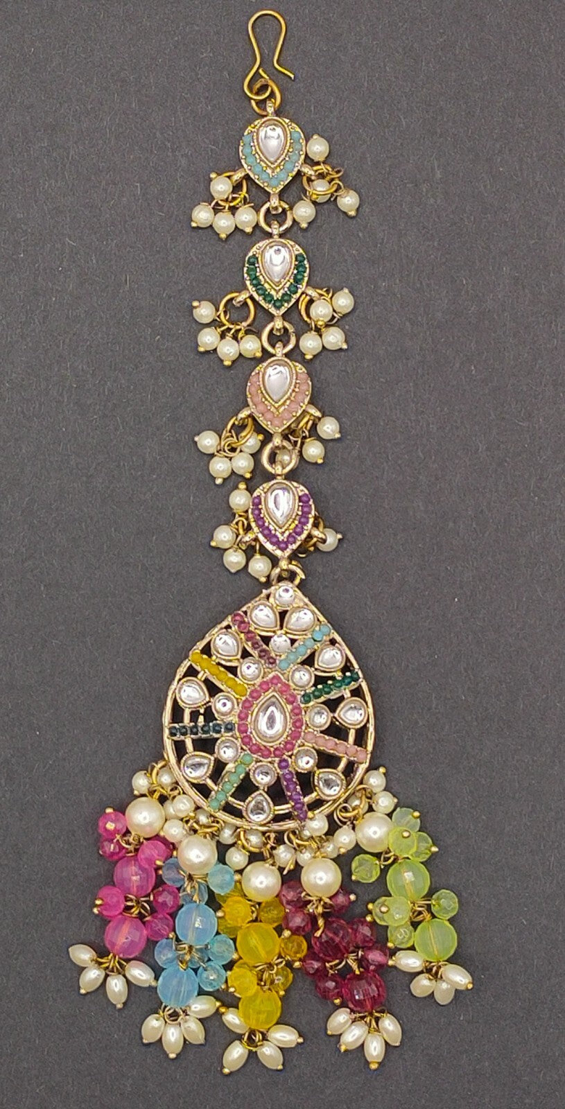 Elegant Bollywood Inspired Gold Kundan Earrings - Traditional Indian Jewelry 246