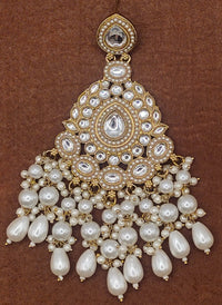 Elegant Bollywood Inspired Gold Kundan Earrings - Traditional Indian Jewelry 184