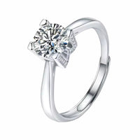 Adjustable Ring Solitaire Hidden Pavé Basket Statement Ring Diamond Look 1676