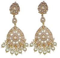 Elegant Bollywood Inspired Gold Kundan Earrings - Traditional Indian Jewelry 172