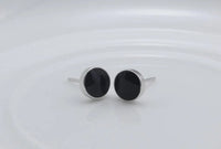 Black Round Stud Earrings for Men & Women – Classic Style 6 mm Circle Studs 1006