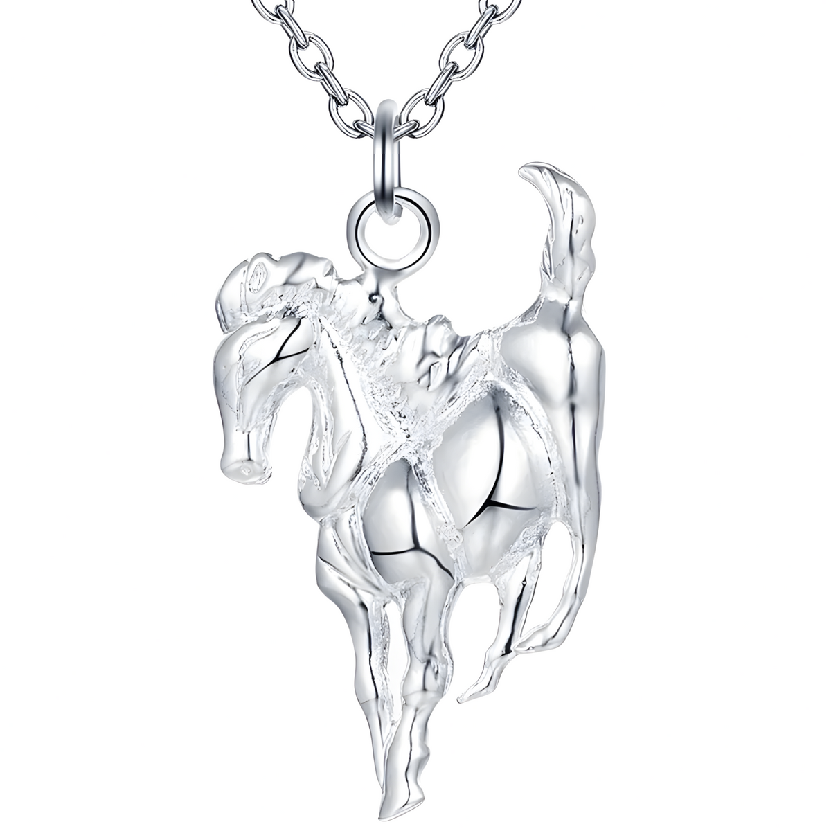 Elegant Horse Pendant Necklace, Premium Animal Charm Necklace link chain 1428
