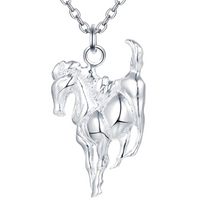 Elegant Horse Pendant Necklace, Premium Animal Charm Necklace link chain 1428