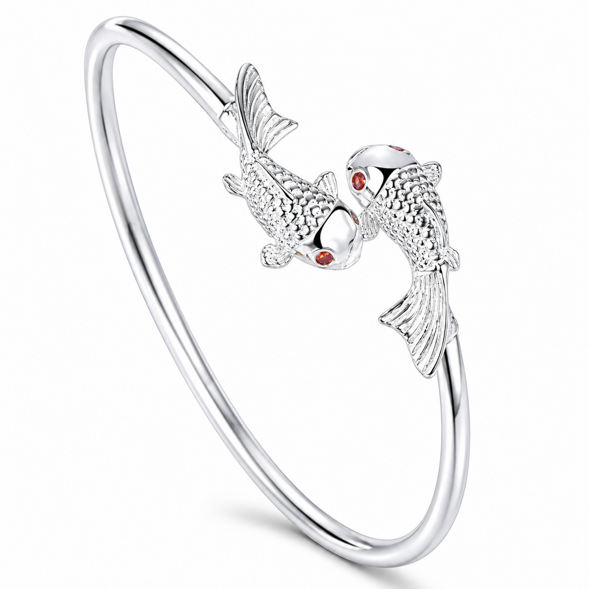 Unified Jewellery Koi Fish Open Cuff Bangle Bracelet For Women, Adjustable 1713
