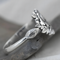 Unified Jewellery Premium Floral Statement Ring Adjustable 13mm Women 1832