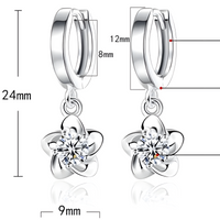 Unified Jeweller 925 Sterling Silver Zircon Floral Dangle Hoop Earring Women 463