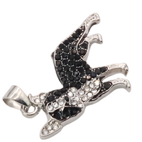 Boston Terrier Pendant Necklace, MultiTone Rhodium & Black-Plated Stainless B252