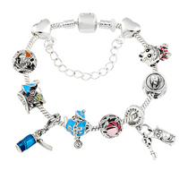 Storybook Charm Bracelet for Women–Zinc Alloy Snake Chain Colourful Enamel 1251