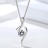 Sterling Silver Infinity Twist Pendant Necklace for Women Real 925 Box Chain 290