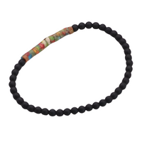 Mixed Emperor Stone & Onyx Minimalist Bracelet, 4mm Beaded Strand b128