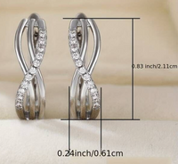 Unified Jewellery® - Women's 925 Silver Infinity Hoop Earrings with Zircon 7 UK