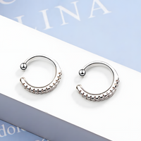 Tiny Huggie Hoop Earrings for Women 925 Sterling Silver Cubic Zirconia Cuff 314