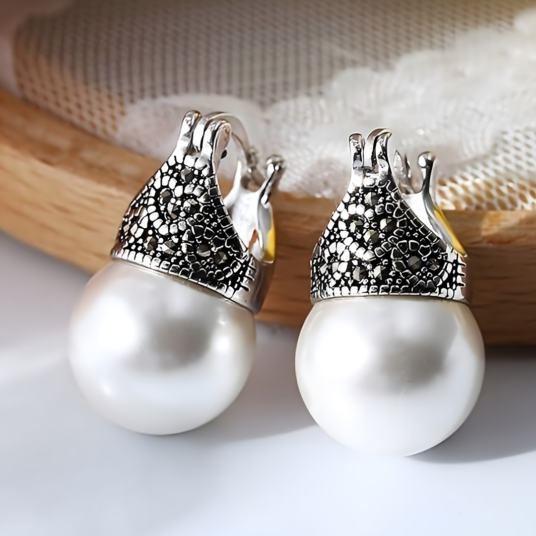 Vintage Simulated Pearl Dangle Earrings Women Elegant Wedding Bridal Jewelry 651