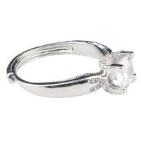 Adjustable Wedding Ring Hidden Halo Split Band Pavé Statement Ring Diamond 1669