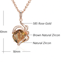 Vintage Geometric Pendant Necklace for Women – Copper Metal 585 Rose Gold 1272