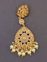 Elegant Bollywood Inspired Gold Kundan Earrings - Traditional Indian Jewelry 172