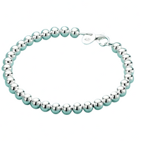 925 Sterling Silver Bracelet Exquisite 6MM Beads Women Fashion 18 - 20CM - 1769