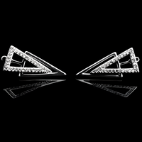 925 Sterling Silver V-Shaped Dangle Earrings Trendy Geometric Drop Earrings 307