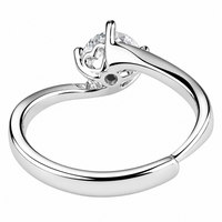 Adjustable Ring Classic Solitaire Minimalist Statement Ring Luxury Shine 1661