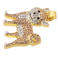 Shiba Inu Dog Pendant Necklace For Women Gold And Silver Tone Look Crystal B233