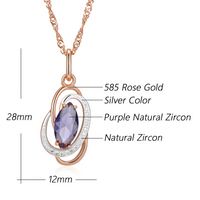 585 Rose Gold & Silver Tone Geometric Pendant Necklace – Copper Pendant 1270