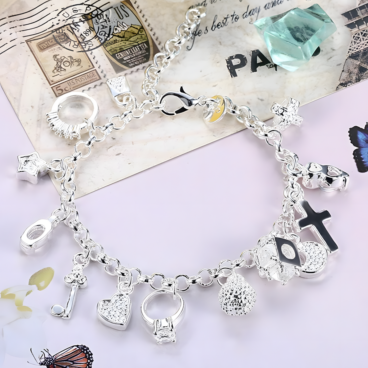 Elegant Double Twist Bracelet for Women – Statement Chain Design, 8 Inch 1431