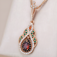 Unified Jewellery Arabian Alloy Crystal Pendant Necklace Gold-Tone Geometric 580