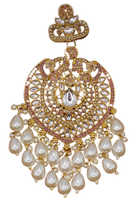 Elegant Bollywood Inspired Gold Kundan Earrings - Traditional Indian Jewelry 224