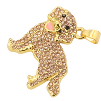 Golden Retriever Pendant Necklace Women - Pavé Cubic Zirconia Dog Pendant  B237