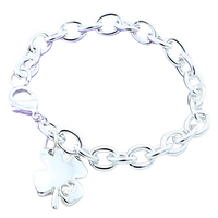925 Sterling Silver Bracelet, Polished Silver-Tone Chain Bracelet, Lobster 1810
