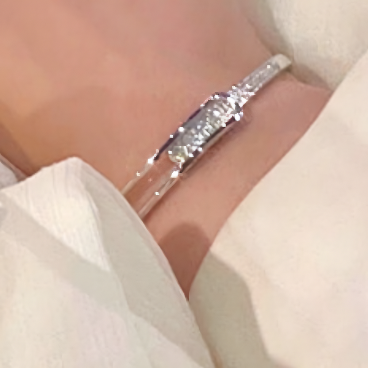 Elegant 925 Silver-Plated Geometric Cuff Bracelet Women – Trendy Open Bangle 876