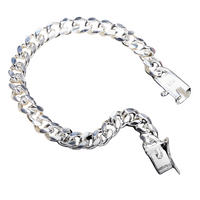 Unified Jewellery Premium 8mm Cuban Curb Chain Bracelet 20cm Box Clasp 1844