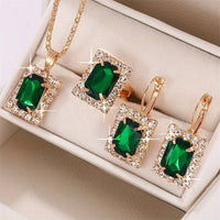 Elegant Jewelry Set Zirconia 1 Necklace + 1 Pair Of Earrings + 1 Ring 26 UK